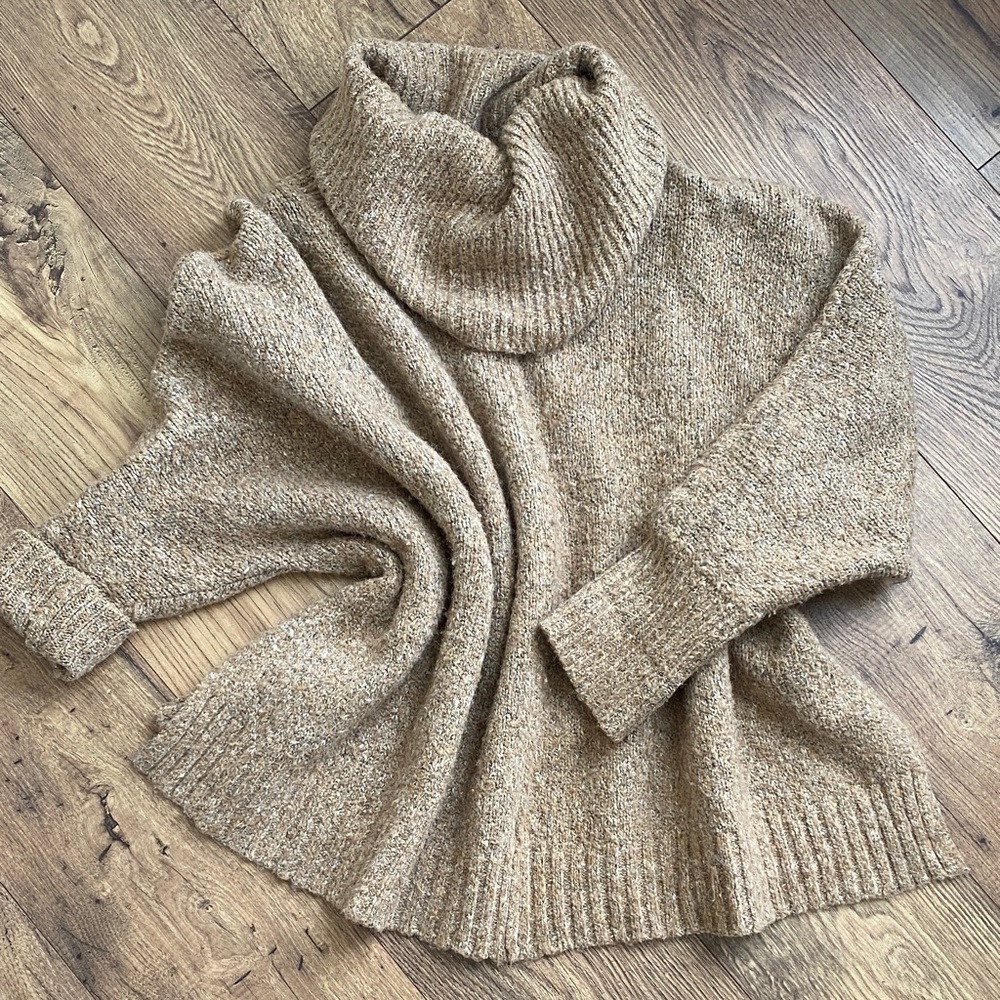 Chunky Tan Turtleneck Sweater